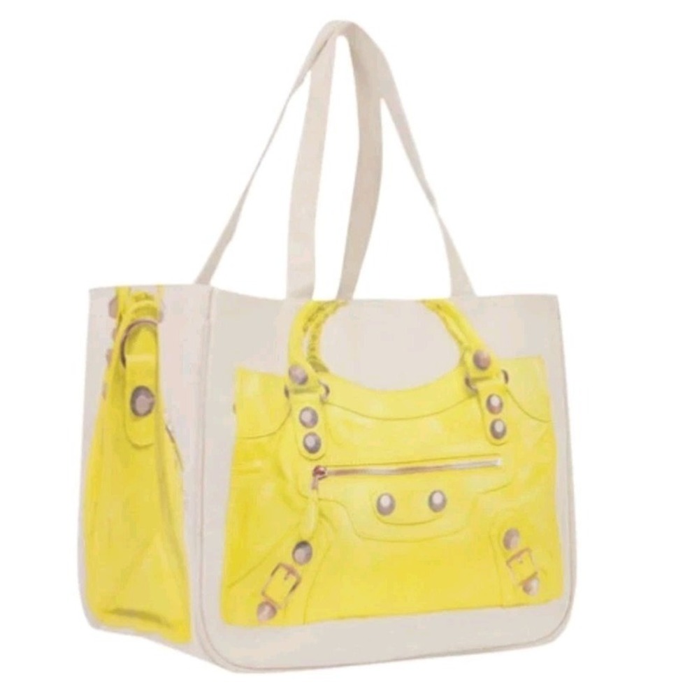 Together Bag By Thursday Friday Canvas Shopping Tote Bag Yellow Women Handbag